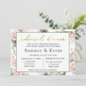 Spring roze rozenrepetitie diner kaart (Staand voorkant)