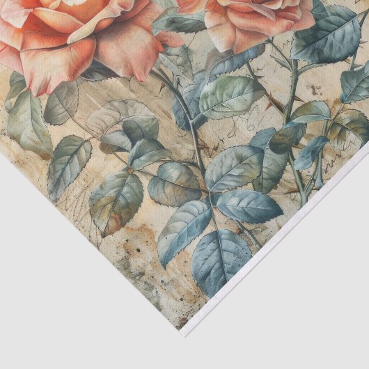 Spring Rozen Briefkaart Decoupage Print Tissuepapier (Detail)