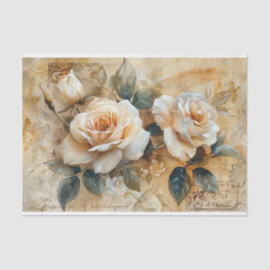 Spring Rozen Briefkaart Decoupage Print Tissuepapier (Voorkant)