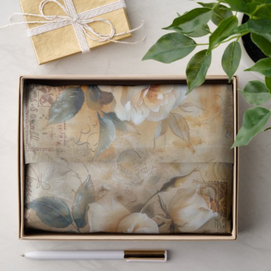 Spring Rozen Briefkaart Decoupage Print Tissuepapier (Geschenk)