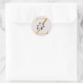 Spring rozen gouden initialen sticker letter Z (Tas)