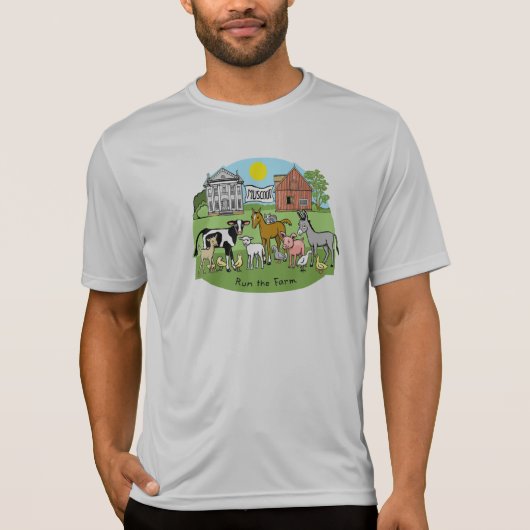 Spring Run the Farm Tech T-shirt (Voorkant)