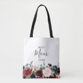 Spring Rustic Burgundy Calligraphy Best Mam Ever Tote Bag (Voorkant)