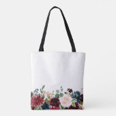 Spring Rustic Burgundy Calligraphy Best Mam Ever Tote Bag (Achterkant)
