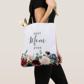 Spring Rustic Burgundy Calligraphy Best Mam Ever Tote Bag (Dichtbij)