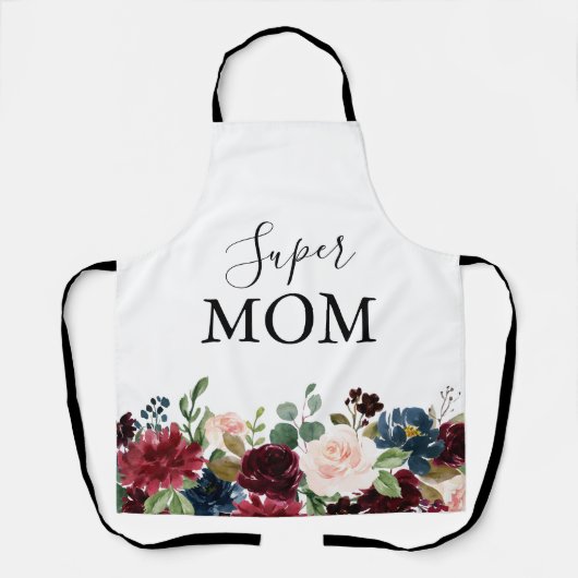 Spring Rustic Burgundy Calligraphy Super Mam Schort (Voorkant)