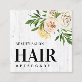Spring Rustic Hair Aftercare Card Vierkante Visitekaartje