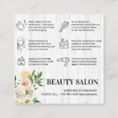 Spring Rustic Hair Aftercare Card Vierkante Visitekaartje (Achterkant)