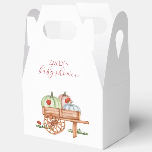 Spring Rustic Modern Pumpkin Labybug Baby shower Bedankdoosjes (Open)