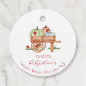 Spring Rustic Modern Pumpkin Labybug Baby shower Bedankjes Labels (Voorkant)