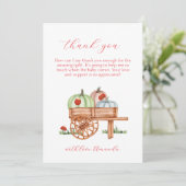 Spring Rustic Modern Pumpkin Labybug Baby shower Bedankkaart (Staand voorkant)