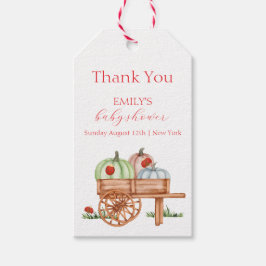 Spring Rustic Modern Pumpkin Labybug Baby shower Cadeaulabel