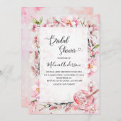 Spring Sakura Flowesr and Dessert waterverf bri Kaart (Voorkant / Achterkant)