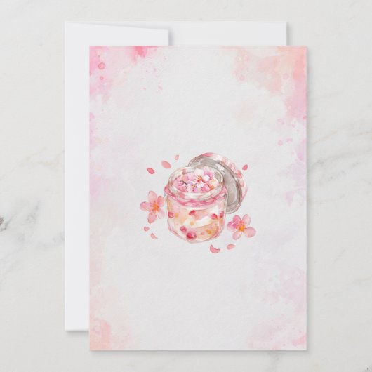 Spring Sakura Flowesr and Dessert waterverf gra Kaart (Achterkant)