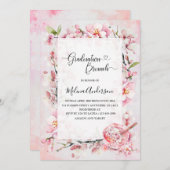 Spring Sakura Flowesr and Dessert waterverf gra Kaart (Voorkant / Achterkant)