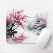 Spring Sakura Ink Painting Muismat (Met muis)