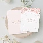 Spring Sakura Japanse Cherry Blossom Pink Bedankkaart<br><div class="desc">Deze dank voor je platte kaart heeft een sakura cherry blossom motief op de voorkant met bloesems in de bries. U kunt het op verschillende manieren aanpassen aan uw smaak. Verander 'Dank je' in 'Liefde en Bedankt' en verwijder 'zoveel' eronder, bijvoorbeeld. U kunt de doopvont en de kleur van de...</div>