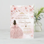 Spring Sakura Quinceañera Sweet 16 Cherry blossom  Kaart (Staand voorkant)