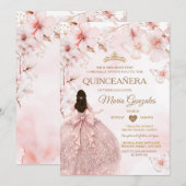 Spring Sakura Quinceañera Sweet 16 Cherry blossom  Kaart (Voorkant / Achterkant)