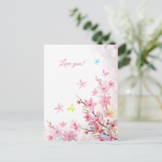 Spring Sakura wenskaart Briefkaart (Staand voorkant)