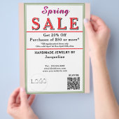 Spring Sale Blush Pink Sage Green BACKSIDE Heart Flyer (Hand)