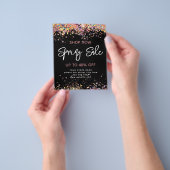 Spring Sale Holographic Glitter Modern Black Flyer (Hand)