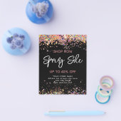 Spring Sale Holographic Glitter Modern Black Flyer (Enkel)