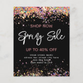 Spring Sale Holographic Glitter Modern Black Flyer (Voorkant)