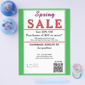 Spring Sale Jewelry Green White Heart Flyer (Enkel)