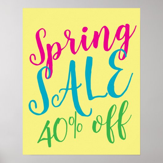 Spring Sale Sign, 40% korting op de verkoop Sign,  Poster (Voorkant)