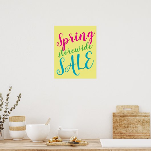 Spring Sale Sign, Storewide Sale Sign, Detailhande Poster (Keuken)