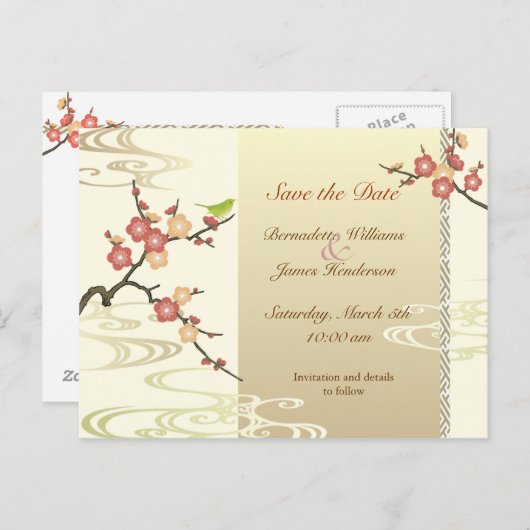 Spring Save the Date Briefkaart (Voorkant / Achterkant)