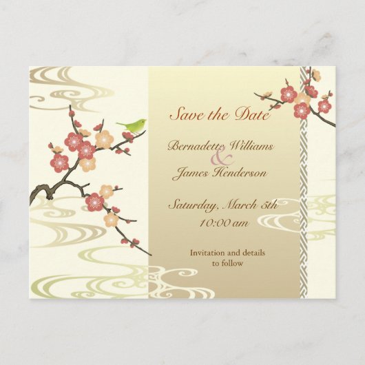 Spring Save the Date Briefkaart (Voorkant)