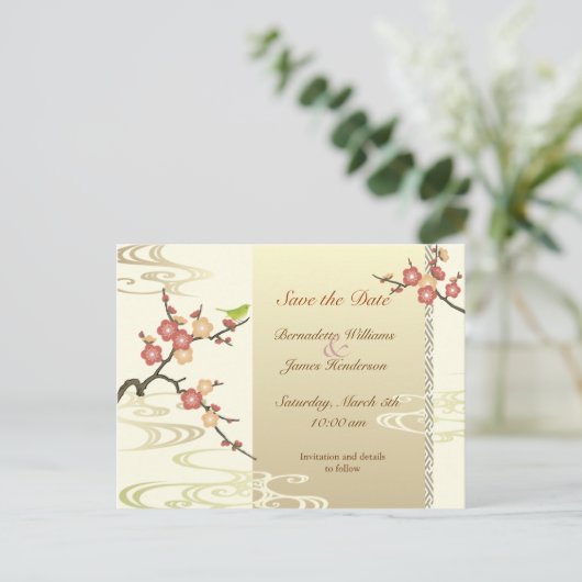 Spring Save the Date Briefkaart (Staand voorkant)