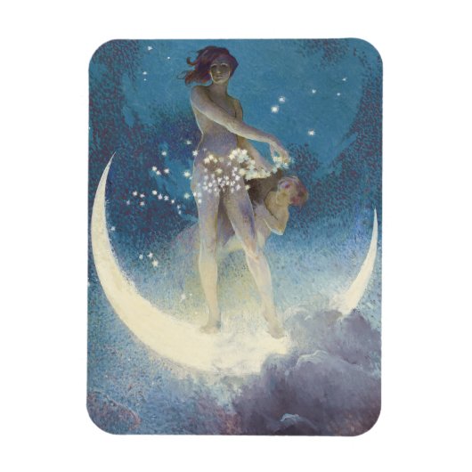 Spring Scattering Stars vintage illustration Magneet (Verticaal)