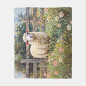 Spring Schaap met Wildflowers Schilderij Fleece Deken (Voorkant)