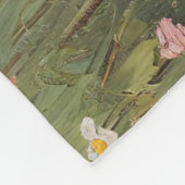 Spring Schaap met Wildflowers Schilderij Fleece Deken (Hoek)