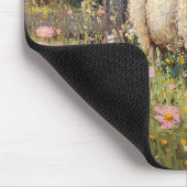 Spring Schaap met Wildflowers Schilderij Muismat (Hoek)