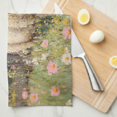 Spring Schaap met Wildflowers Schilderij Theedoek (Quarter Fold)