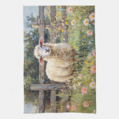 Spring Schaap met Wildflowers Schilderij Theedoek (Verticaal)