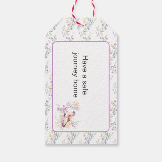 Spring Schattige Bird Baby shower Cadeaulabel (Achterkant)