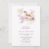 Spring Schattige Bird Baby shower Kaart (Voorkant)