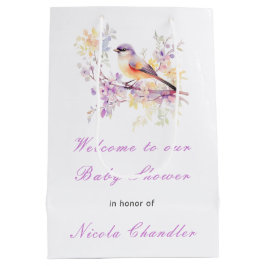 Spring Schattige Bird Baby shower Medium Cadeauzakje