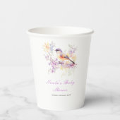 Spring Schattige Bird Baby shower Papieren Bekers (Achterkant)