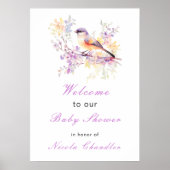 Spring Schattige Bird Baby shower Poster (Voorkant)