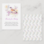 Spring Schattigee Vogel Baby shower Boeken voor Ba Informatiekaartje (Voorkant / Achterkant)