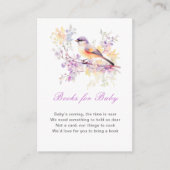 Spring Schattigee Vogel Baby shower Boeken voor Ba Informatiekaartje (Voorkant)