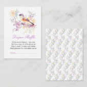 Spring Schattigee Vogel Baby shower Luier Raffle Informatiekaartje (Voorkant / Achterkant)