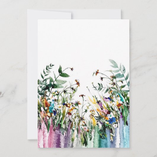 Spring Script Wildbloemen 40e verjaardag Kaart (Achterkant)