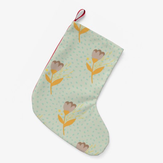 Spring seamless folk flower doodle pattern. Hand d Kleine Kerstsok (Voorkant (Hangend))